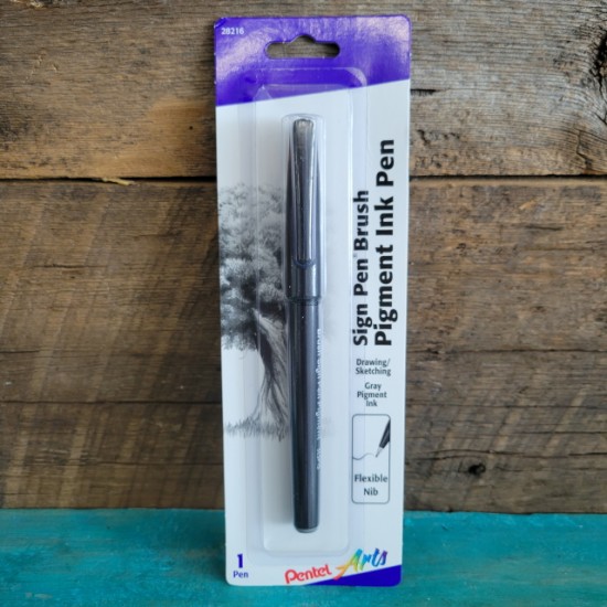 Pentel Art sign pen brush -Gris